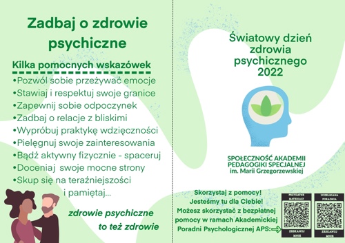 ulotka zadbaj o zdrowie psychiczne