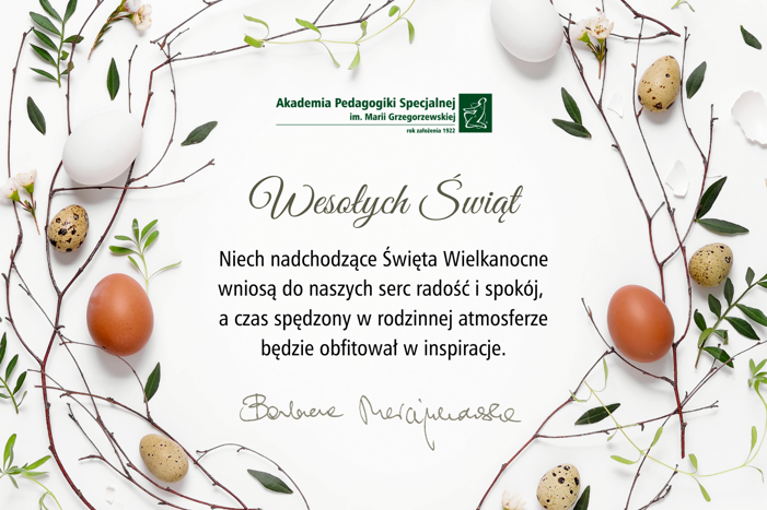 Życzenia Wielkanocne od Rektor APS