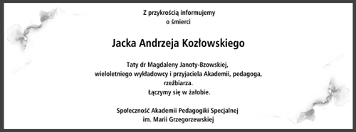 nekrolog Jacka Andrzeja Kozłowskiego