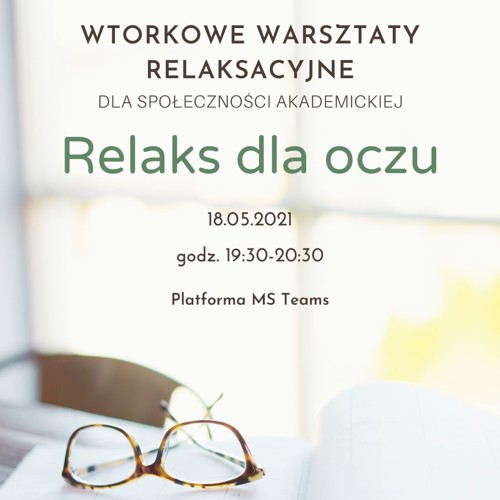 Plakat z zaproszeniem na warsztaty relaksacyjne