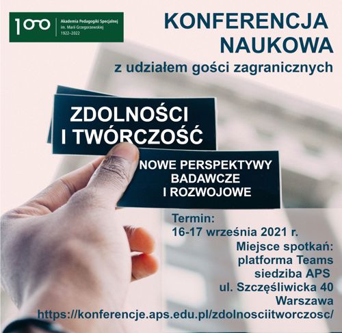 plakat konferencji naukowej Zdolności i Twórczość