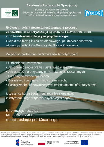 Plakat kursu Doradcy zdrowienia