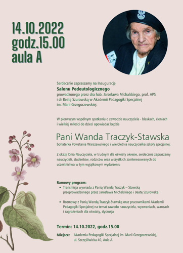 Dzień Nauczyciela z Panią Wandą Traczyk-Stawską - plakat