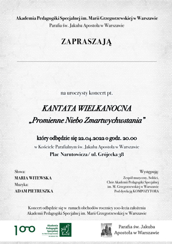 Zaproszenie na koncert Kantata Wielkanocna cz. 2