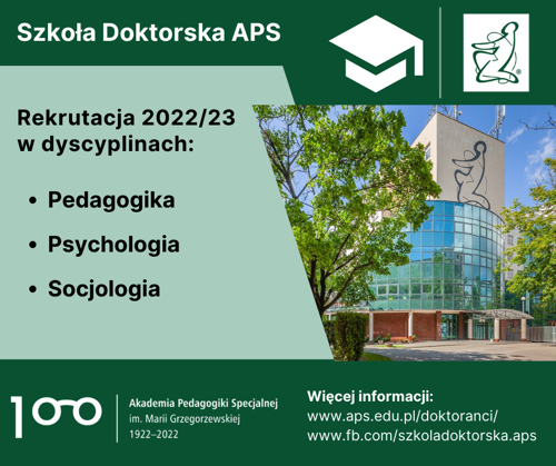 Plakat rekrutacji SD APS 2022