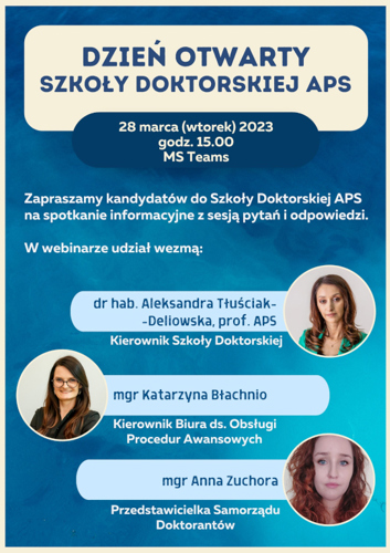 Dzień otwarty Szkoły Doktorskiej APS