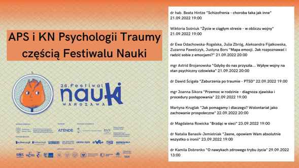 szczegóły dotyczące wykładów APS na Festiwalu Nauki