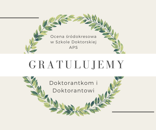 Gratulacje dla Doktorantek i Doktorantów