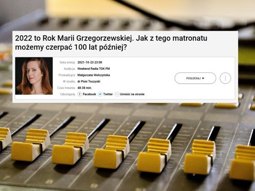 Grafika z informacjami o audycji w Radiu Tok FM