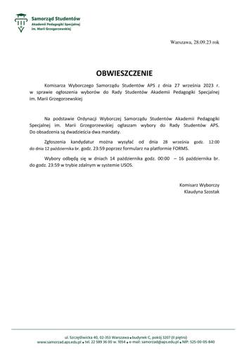 Obwieszczenie